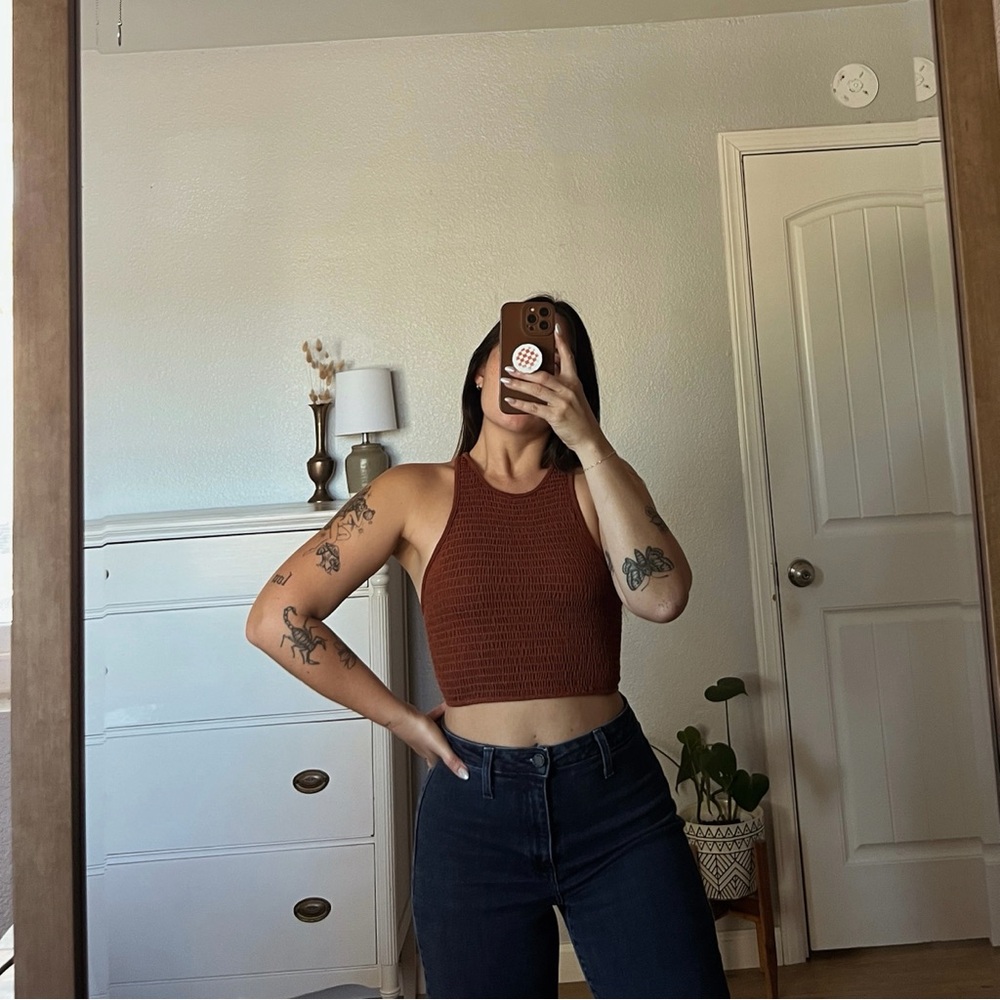 Urban Outfitters Rust Crinkle Tank Top